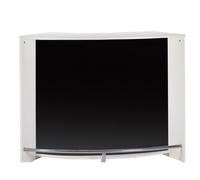 Comptoir Acceuil 2 Portes Serrure Face Noire 4 Niches L 134 5 H 104 8 P 55 3 cm - Blanc - L 134.5 x l 55.3 x H 104.8 cm