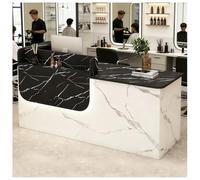 Comptoir avec lumière LED, bureau de réception en bois avec comptoir, tiroirs, comptoirs de vente au détail, meubles de réception pour salon de beauté et de coiffure, spa, restaurant, D droit, 140 x