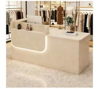 Comptoir avec lumière LED, comptoir de réception en bois avec comptoir, tiroirs, comptoirs de vente au détail, comptoir de réception, meubles de coiffure, salon de beauté, spa, restaurant, F droit, 99
