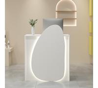 Comptoir Caisse Bureau De Réception Comptoir De Accueil avec Lumières LED et Tiroir Verrouillable,Comptoir Caisse Salon de Coiffure pour La Maison,Le Bureau,Le Salon(Wit,100/39.4in)