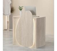 Comptoir Caisse Bureau De Réception Comptoir De Accueil avec Lumières LED et Tiroir Verrouillable,Comptoir Caisse Salon de Coiffure pour La Maison,Le Bureau,Le Salon(Light Gray,60/23.6in)