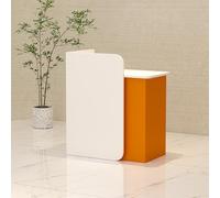 Comptoir Caisse Comptoir Accueil avec tiroir verrouillable,Comptoir d'accueil Moderne,Meuble de Réception,Comptoir de Réception,pour la Maison, Le Bureau, Le Salon,MDF(White+Orange,80x45x95cm)