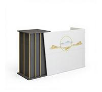 comptoir caisse, tiroir verrouillable,diverses capacités,structure en acier peint,plaque épaissie respectueuse de l'environnement,adapté aux bureaux,supermarché,halls,bou(Size:140,Color:Grey de fer)