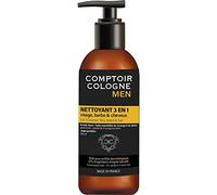 COMPTOIR COLOGNE- Nettoyant 3EN1 Visage, Barbe & Cheveux 200ml- fabriqué en France