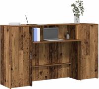 Comptoir d'accueil aspect vieux bois 180x50x103,5 cm Matériau dérivé du bois