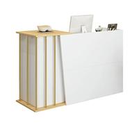 Comptoir D'accueil avec Comptoir, Comptoir D'accueil en L, Comptoir D'accueil Debout avec Tiroirs Verrouillables, Comptoir de Caisse for Bureau et Commerce de Détail(Off-white,47.2"x15.7"x35.4")