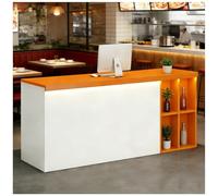 Comptoir d'accueil avec comptoirs Comptoir d'accueil avec éclairage LED et tiroirs verrouillables Bureaux d'accueils avecs Passe-câbles Comptoirs de Vente au détail,B Left,150x60x90cm