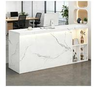 Comptoir d'accueil avec comptoirs Comptoir d'accueil avec éclairage LED et tiroirs verrouillables Bureaux d'accueils avecs Passe-câbles Comptoirs de Vente au détail,N Left,150x60x90cm