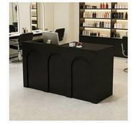 Comptoir d'accueil avec Comptoirs, Petit Comptoir d'accueil avec Tiroirs Verrouillables et Rangement Ouvert, Comptoirs d'accueil Robuste pour Bureau, Salon, Caisse,E Right,130x50x100cm