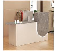 Comptoir d'accueil avec Éclairage LED, Bureau De Réception Moderne avec Tiroir Verrouillable pour Halls D'entrée, Salons, Hôtels et Salles De Réception.,2,100 * 45 * 100cm