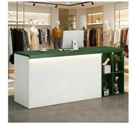 Comptoir d'accueil avec éclairage LED Comptoir d'accueil avec tiroir verrouillable Comptoirs de Caisse pour Salon de manucure et Spa Rangement Ouvert à 2 Niveaux,D Left,150x60x90cm