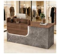 Comptoir d'accueil avec éclairage LED, Comptoir d'accueil avec tiroirs verrouillables, Bureaux d'accueils pour la réception, Le Hall d'entrée, Les Salons de beauté,N Right,140x60x100cm