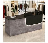 Comptoir d'accueil avec éclairage LED, Comptoir d'accueil avec tiroirs verrouillables, Bureaux d'accueils pour la réception, Le Hall d'entrée, Les Salons de beauté,Q Left,100x60x100cm
