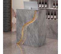 Comptoir d'accueil avec Éclairage LED et Tiroir Verrouillable, Comptoir De Caisse, Comptoir d'accueil pour Commerce De Détail, Table d'accueil pour Bureau De Caisse, Salon De Beauté