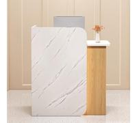 Comptoir d'accueil, bureau de réception, comptoir de vente, caisse, table de caisse avec tiroirs, petit comptoir d'accueil moderne avec éclairage LED et tiroir verrouillable en forme de L po