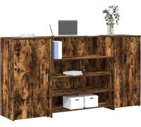 Comptoir d'accueil chêne fumé 200x50x103,5 cm bois composite