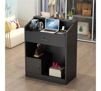 Comptoir d'accueil, Comptoir d'accueil avec Tiroir Verrouillable, Comptoir De Caisse pour Le Commerce De Détail, Bureau D'ordinateur en Bois, Table d'accueil, pour Bar Salon De Beauté