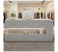 Comptoir d'accueil Moderne avec éclairage LED, Comptoir d'accueil avec Gestion des câbles dissimulée, Comptoirs de Caisse avecs tiroir verrouillable,H Left,150x55x90cm