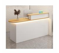 Comptoir d'accueil moderne avec tiroirs verrouillables et étagères de rangement, design en bois MDF pour bureau, hall d'entrée, clinique, institut de beauté, commerce de détail - 100 cm (39,