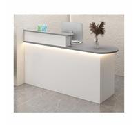 Comptoir d'accueil moderne avec tiroirs verrouillables et étagères de rangement, style bois MDF pour bureau, hall d'entrée, institut de beauté, clinique, commerce de détail - 100 cm (droite)