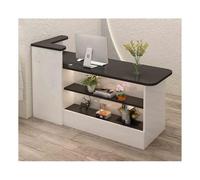 Comptoir d'accueil moderne et élégant pour bureaux, magasins de vêtements, poste d'accueil idéal pour les espaces professionnels et les environnements de vente au détail (noir, côté droit 10
