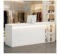 Comptoir de Caisse avec éclairage LED, Comptoir d'accueil avec comptoires, Comptoirs d'accueil avecs étagère d'exposition, Comptoirs de Vente au détail pour Salon Bureau,M Left,150x60x90cm