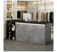 Comptoir de Caisse avec éclairage LED, Comptoir d'accueil avec comptoires, Comptoirs d'accueil avecs étagère d'exposition, Comptoirs de Vente au détail pour Salon Bureau,A Right,150x60x90cm