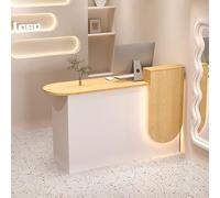 Comptoir De Caisse, Bureau De Réception avec Éclairage LED et Tiroir Verrouillable, Comptoir De Réception pour Commerce De Détail, Table De Réception pour Bureau/Bureau De Caisse