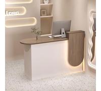 Comptoir De Caisse, Bureau De Réception avec Éclairage LED et Tiroir Verrouillable, Comptoir De Réception pour Commerce De Détail, Table De Réception pour Bureau/Bureau De Caisse