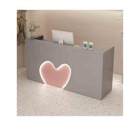 Comptoir de caisse en poudre grise - Bureau de réception verrouillable de 100 cm pour magasins, magasins de vêtements, petits bars et caisses enregistreuses, comptoir avant élégant avec tiroir