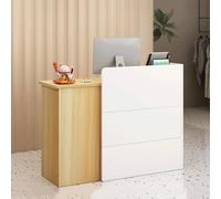 Comptoir De Réception avec 2 Tiroirs Verrouillables, Comptoir De Caisse Moderne, Réception en Bois, Comptoir De Réception pour Bureau, Hall De Vente Au Détail, Salon De Beauté
