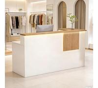 Comptoir de Caisse Multifonctionnel Moderne avec tiroir, comptoir d'accueil avec Bande Lumineuse LED, comptoirs d'accueil avecs Table d'accueils pour Bureau Salon,B Left,100x45x90cm