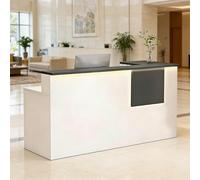 Comptoir de Caisse Multifonctionnel Moderne avec tiroir, comptoir d'accueil avec Bande Lumineuse LED, comptoirs d'accueil avecs Table d'accueils pour Bureau Salon,C Left,120x45x90cm