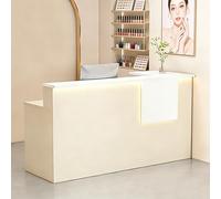 Comptoir de Caisse Multifonctionnel Moderne avec tiroir, comptoir d'accueil avec Bande Lumineuse LED, comptoirs d'accueil avecs Table d'accueils pour Bureau Salon,G Left,140x45x90cm