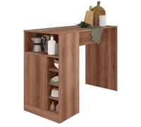 Comptoir de Cuisine - Table 1 Porte 7 Niches Châtaignier L 135 H 100 P 60 cm - L 135 x l 60 x H 100 cm