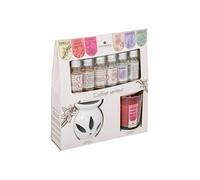 Atmosphera Coffret senteur Bien-être 8 pièces (brûle‑parfum, 6 huiles, 1 bougie) Fruit rouge