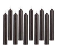 Comptoir de la Bougie - Lot de 10 Bougies Bâton "Hugo" 16cm Noir Noir G