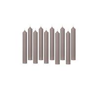 Comptoir de la Bougie - Lot de 10 Bougies Bâton Basic 16cm Taupe