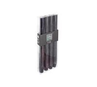 Comptoir de la Bougie - Lot de 4 Bougies Bâton "Rustic" 24cm Noir