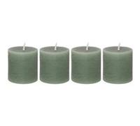 Comptoir de la Bougie - Lot de 4 Bougies Votives "Rustic" 4,5cm Vert Eucalyptus Vert G