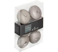 Comptoir de la Bougie - Lot de 6 Bougies Flottantes Basic 4cm Taupe Taupe G