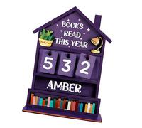 Comptoir de lecture en bois naturel pour étagères aidant à atteindre les objectifs de lecture annuels dans les salles d'étude compteur de progrès de lecture