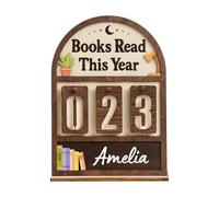 Comptoir de livres - Décoration de bibliothèque en bois de 17,7 x 15,2 cm, détecteur de progression de lecture, accent littéraire pour l'exposition | Coin d'étude de bibliothèque | Utilisations pour