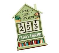 Comptoir de livres en bois favorisant les habitudes de, Green | Trackers en bois de conception, aide à la lecture pour le nombre de pages, lectures de bibliothèque