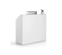 VEVOR Comptoir d'Accueil Meuble de Réception Rectangulaire 118 cm Bureau Blanc