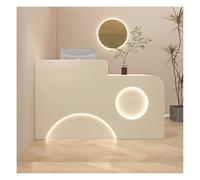 Comptoir de réception avec armoire de rangement, comptoir de vente au détail pour bureau, hôtel et magasin de vêtements, design moderne avec lumières, idéal pour les halls d'entreprise, finition