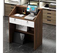 Comptoir de réception avec étagère ouverte et tiroir verrouillable, table de caisse pour bureau commercial et à domicile