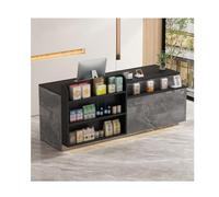 Comptoir de réception avec rangement verrouillable - Grand bureau de réception pour salon et espace événementiel - 150 cm - Support professionnel pour caisse enregistreuse