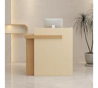 Comptoir de Réception avec Tiroirs Verrouillables, Moderne Comptoir Caisse, Compact Comptoirs Accueil, Petit Bureau d'accueil, pour Salon de Coiffure, Bureau(Apricot Wood Grain,31.5"L (80cm))