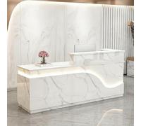 Comptoir de Réception Bois,Comptoirs D’Accueil avec Tiroirs,Convient à Une variété d'environnements de Bureau,pour Salon,Hôtel,Bureau,Magasin,Lobby 130×60×100cm Style 10 - Position élevée à gauche